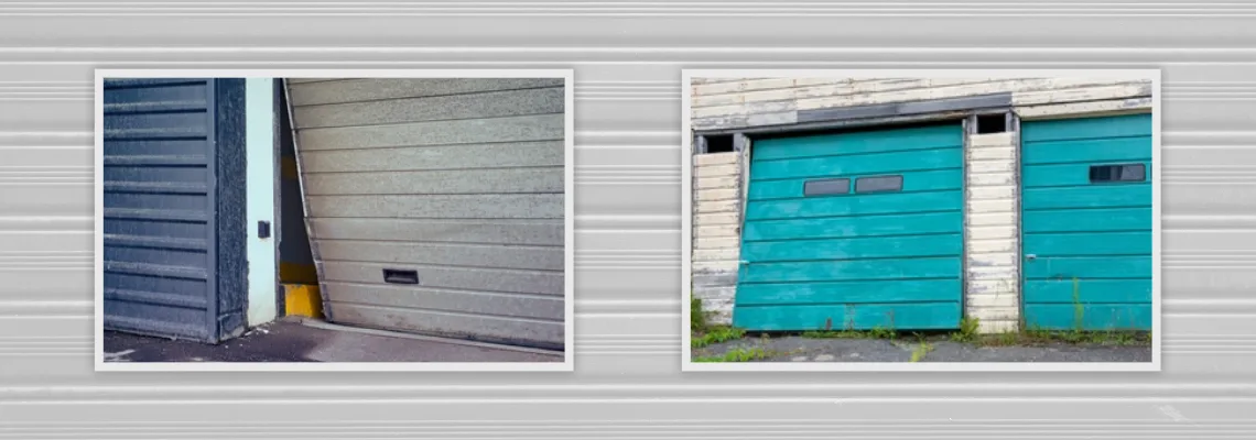 Crooked Aluminum Garage Door Repair in Kankakee, Illinois